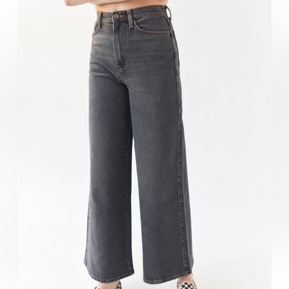 NEW UO BDG The A Wide Black Retro Wide Leg Washed Jeans 38 - Picture 3 of 5